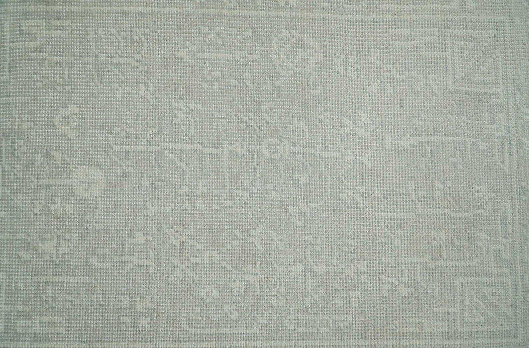Hand Knotted 2x3 Beige and Ivory Traditional Persian Oushak Wool Rug | N6223