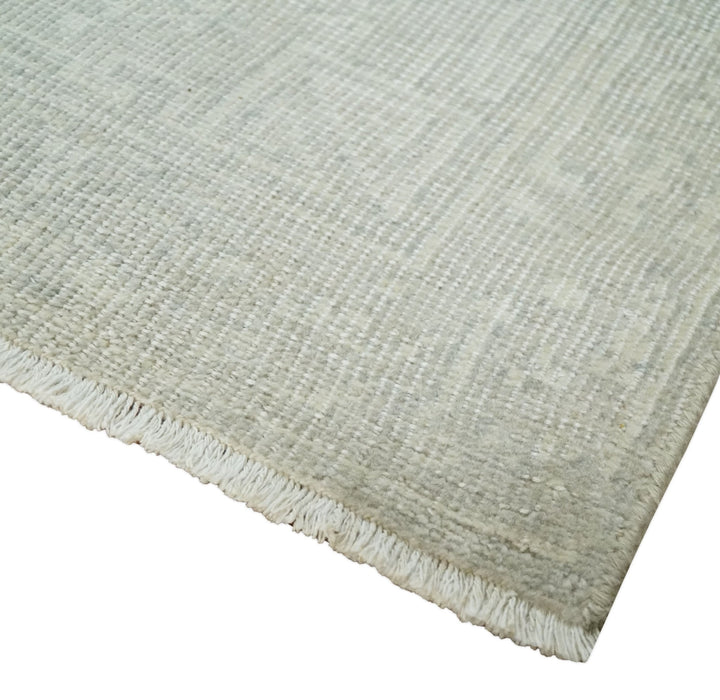Hand Knotted 2x3 Beige and Ivory Traditional Persian Oushak Wool Rug | N6223
