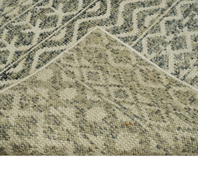 Hand Knotted 4x6 Beige, Camel and Olive Modern Contemporary Southwestern Tribal Trellis Recycled Silk Area Rug | OP59