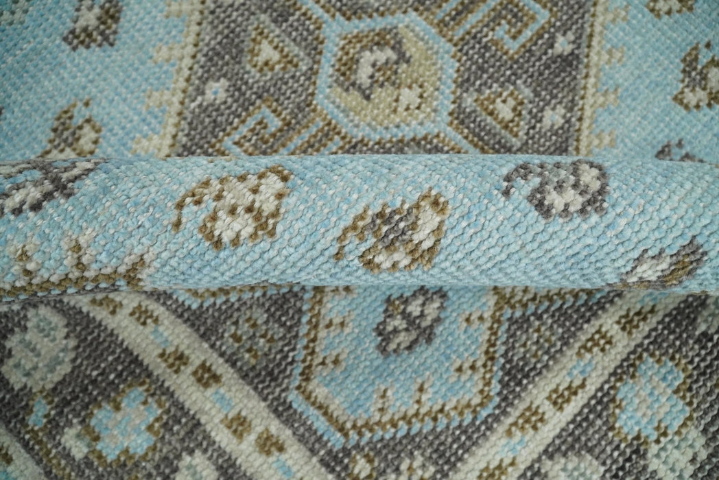 Hand knotted 4x6 Persian Blue and Brown Antique Vintage Wool Area Rug  | TRD242846