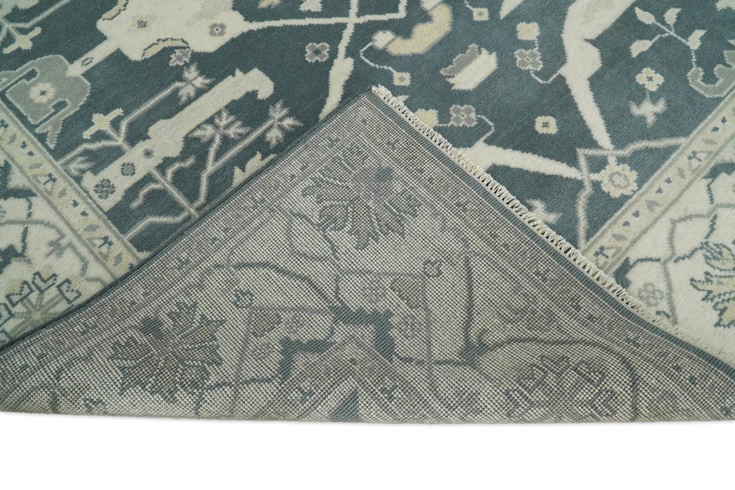 Hand Knotted 8x10 Oriental Oushak Gray and Beige Wool Area Rug, Living Room Rug | TRDCP80810