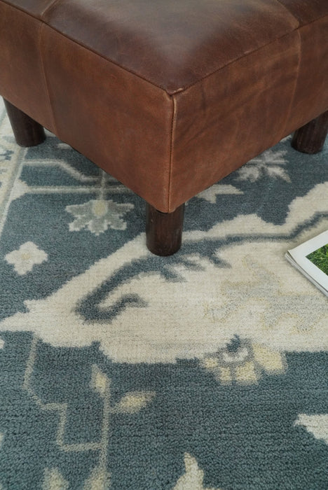 Hand Knotted 8x10 Oriental Oushak Gray and Beige Wool Area Rug, Living Room Rug | TRDCP80810