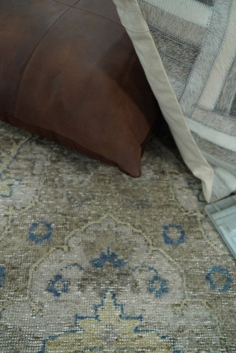 Vintage Hand Knotted 8x10 Traditional Oxidized Textured Low Pile Wool Rug | TRD2045810