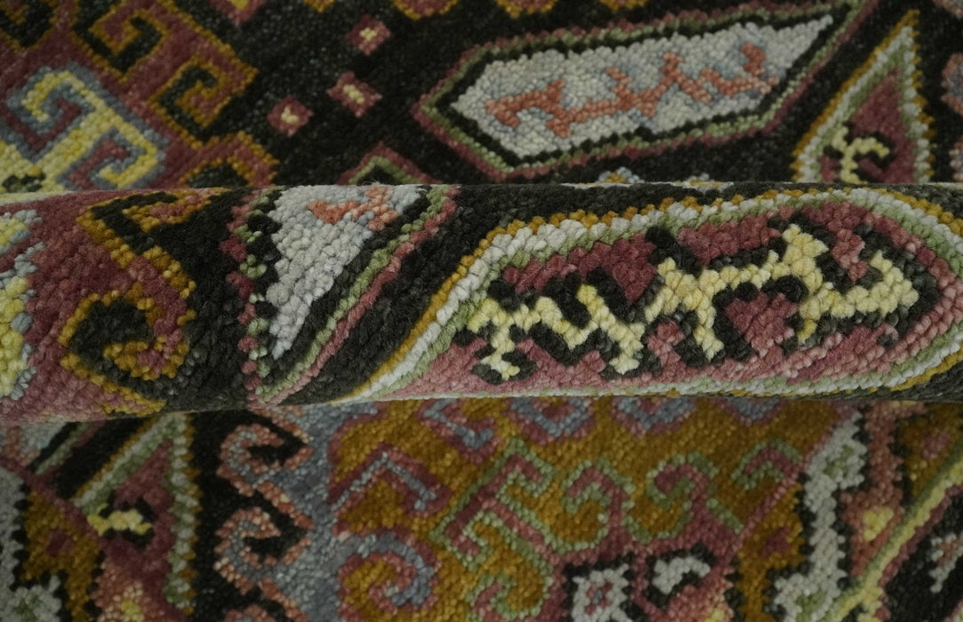 Hand Knotted 9x12 Olive,  Gold, Black and Brown Oriental Traditional Wool Area Rug