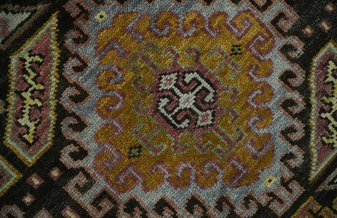 Hand Knotted 9x12 Olive,  Gold, Black and Brown Oriental Traditional Wool Area Rug