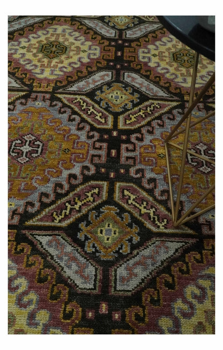 Hand Knotted 9x12 Olive,  Gold, Black and Brown Oriental Traditional Wool Area Rug