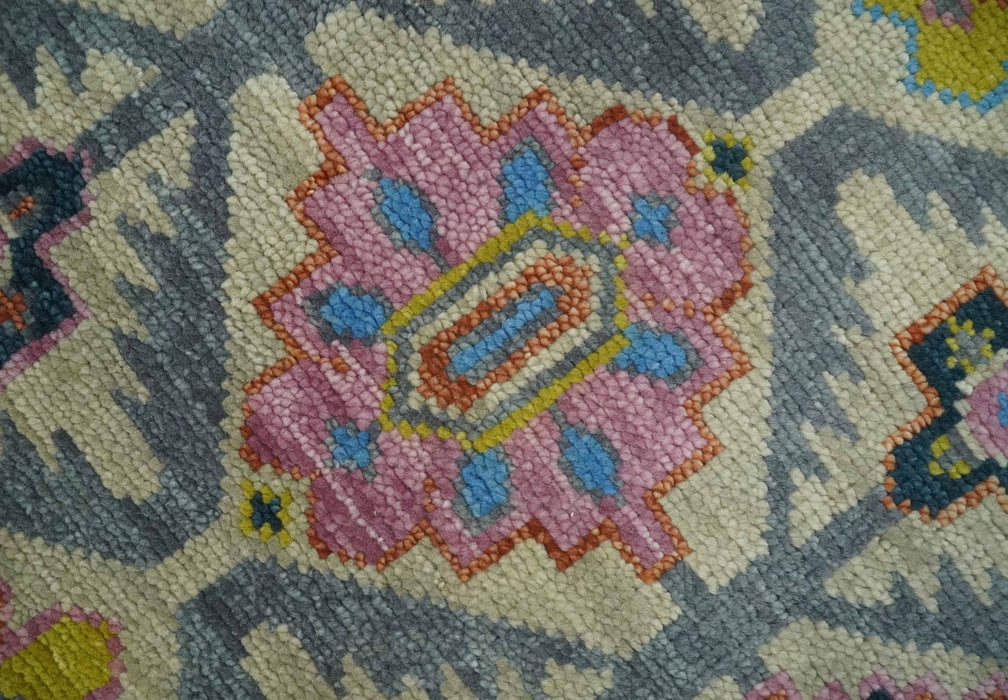 Hand Knotted Beige, Gray and Mustard Oriental 8x10 Wool Area Rug