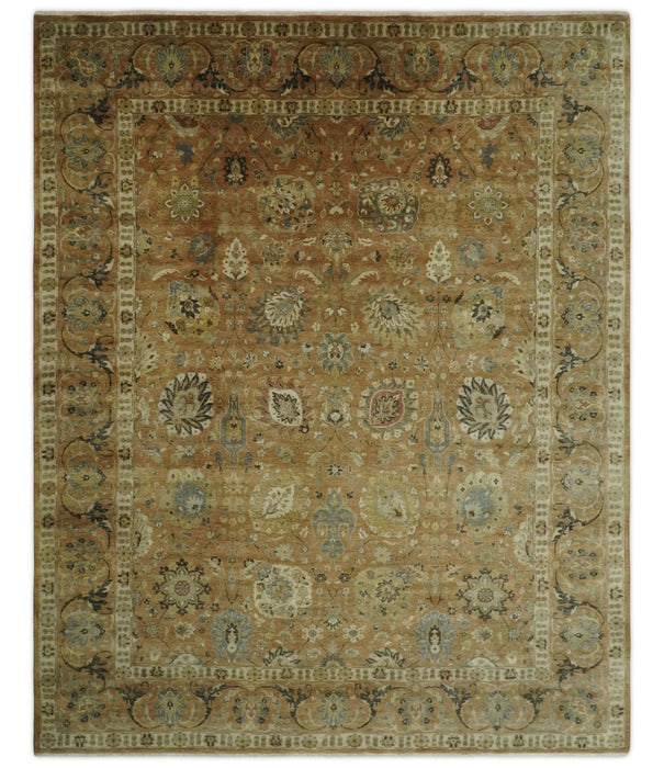 Hand knotted Beige, Ivory and Brown 8x10 Hand knotted Oushak Area Rug