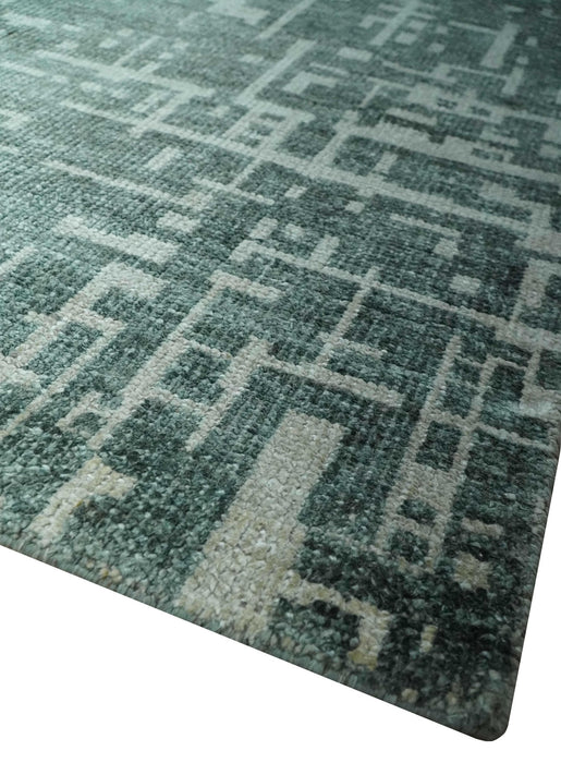 Hand Knotted Gray and Silver 5x8 Modern Abstract Contemporary Recycled Silk Rug
