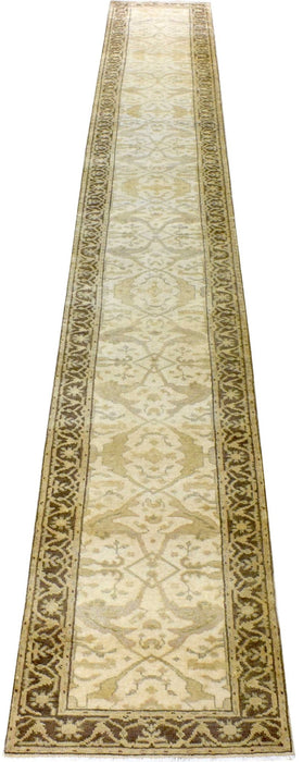 Hand Knotted Oriental Oushak Wool Runner Rug