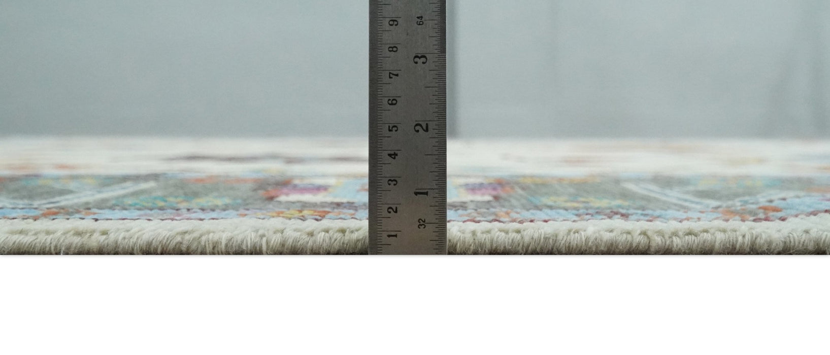 Hand Knotted Ivory, Gray and Blue Traditional Oushak Multi Size Wool Area Rug