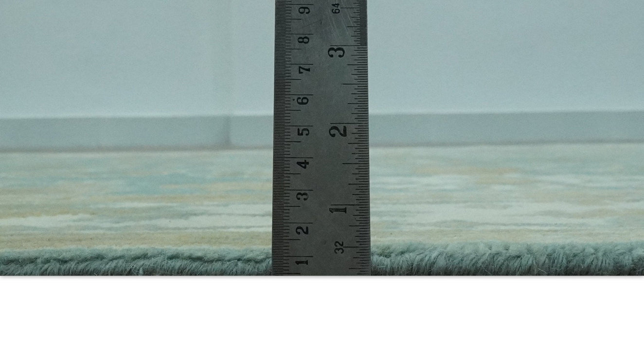 Hand Knotted Teal, Ivory and Beige Traditional Oriental Oushak Multi Size wool rug