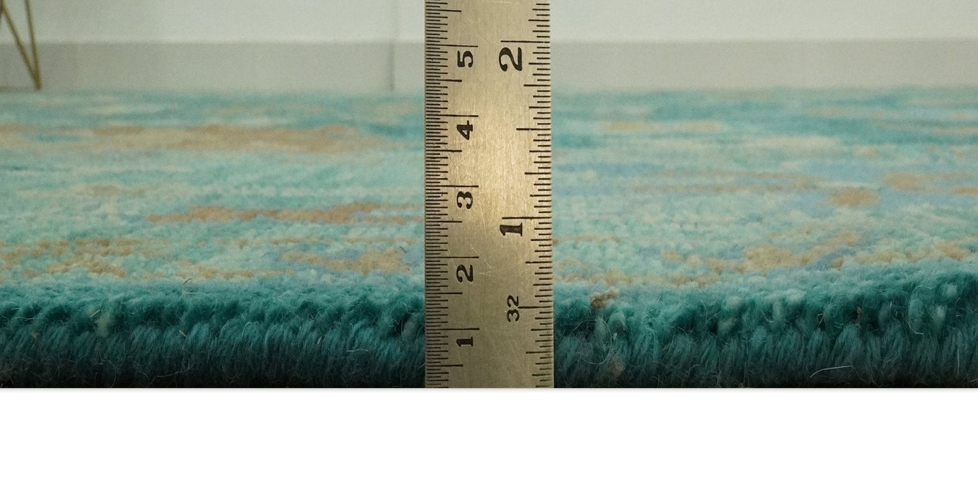 Hand Knotted Teal Traditional Oushak Multi size wool area rug