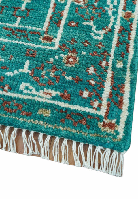 Hand knotted Tree of life Teal Traditional Style 4x6 Wool Area Rug
