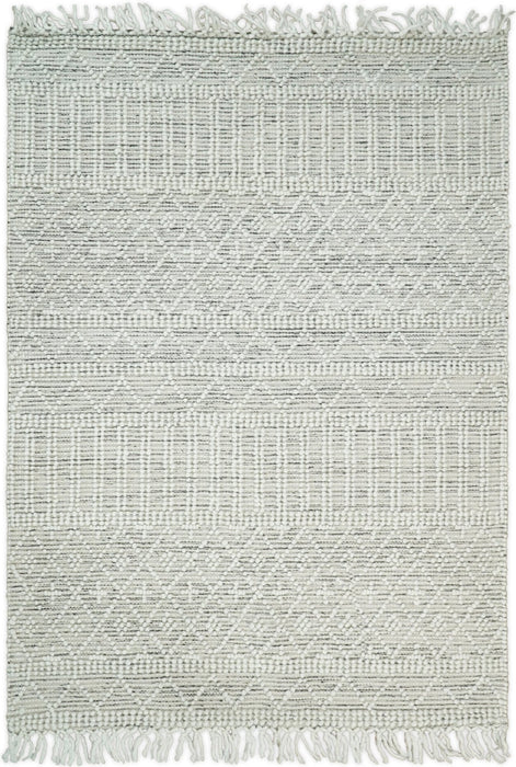 Flatwoven Dhurrie Woolen Chunky and Soft White Wool Area Rug, Living Room and Kids Rug | CAL1