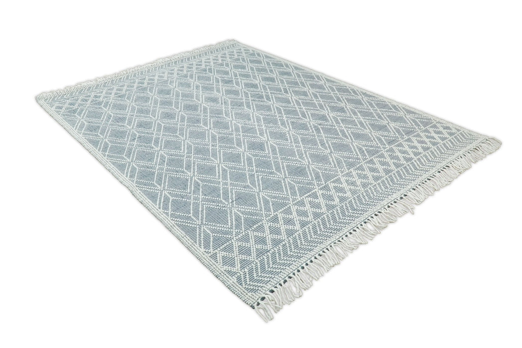 Hand Made Woolen Chunky and Soft White Wool Area Rug | CAL3