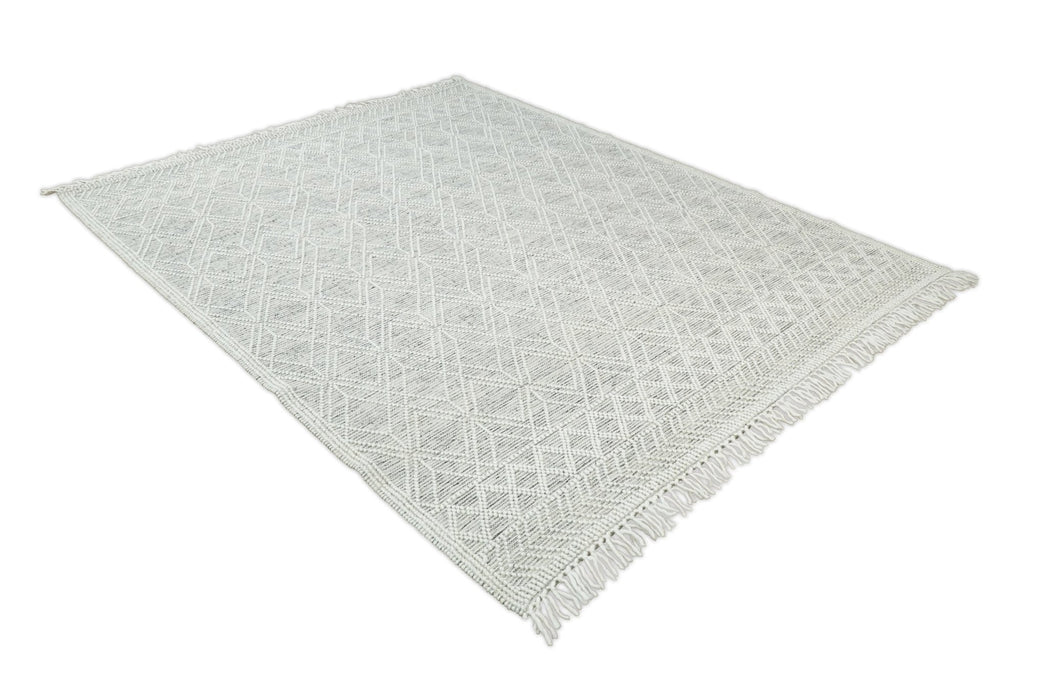 Hand Made Woolen Chunky and Soft White Wool Area Rug | CAL4