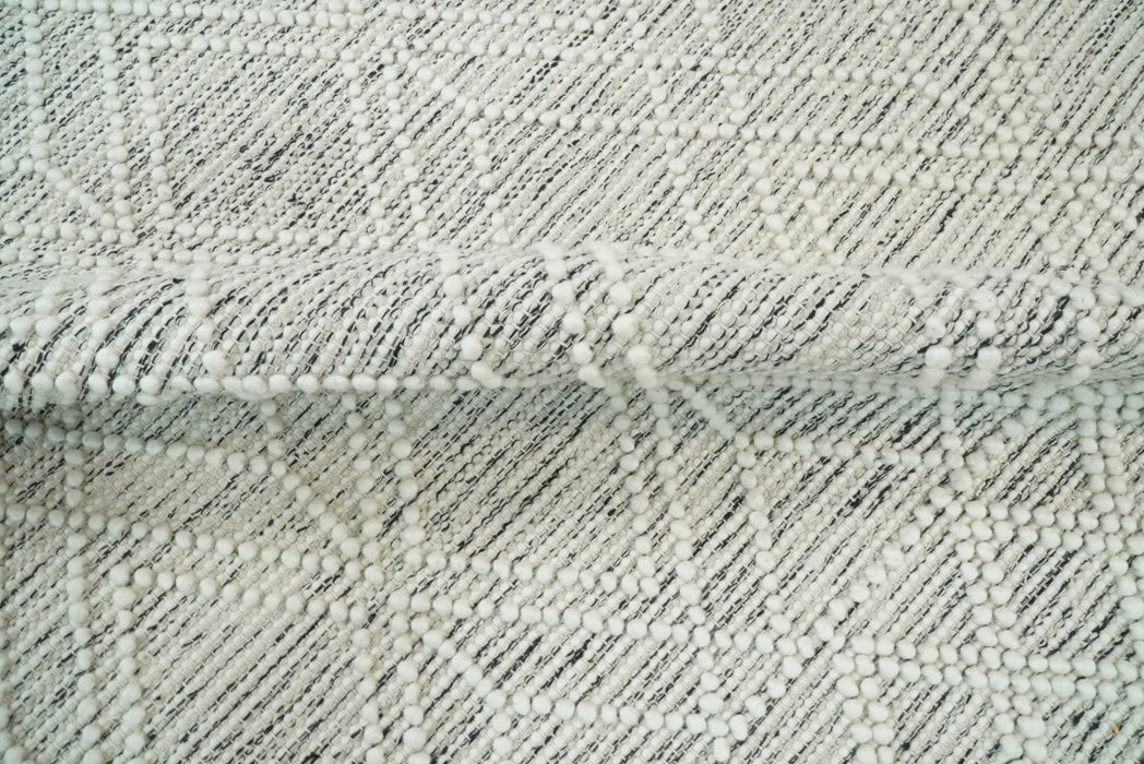 Modern Contemporary Hand Made White Wool Area Rug