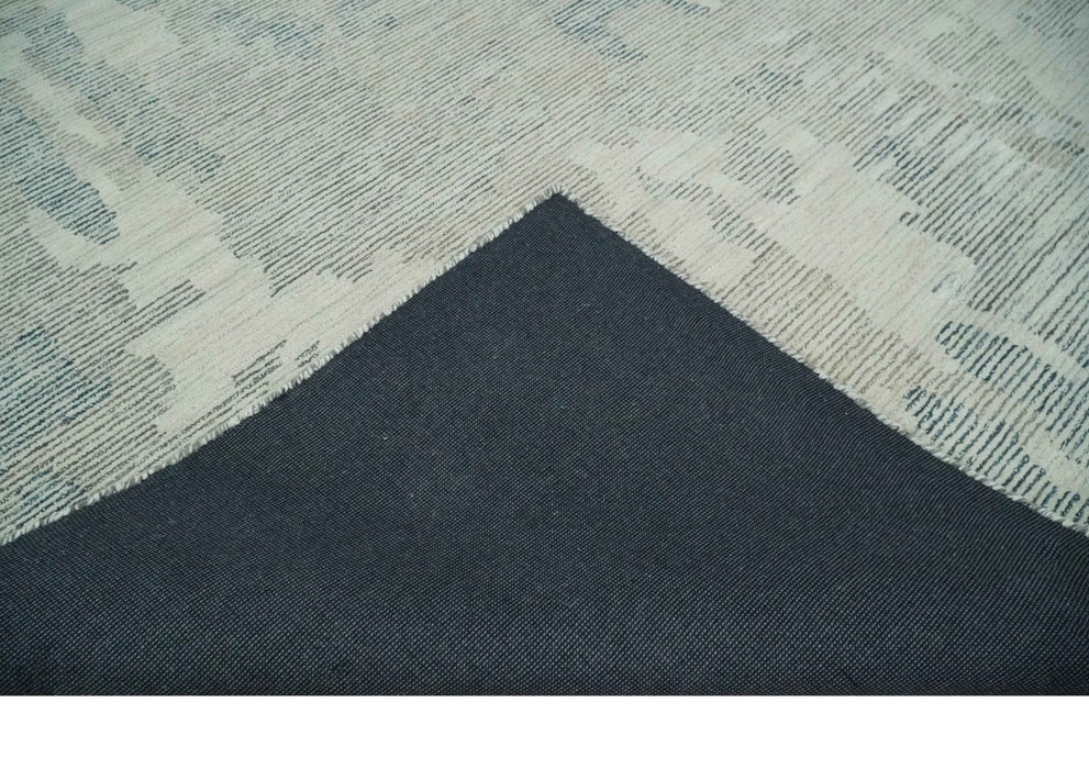 Hand Tufted Ivory, Beige and Charcoal Modern Abstract Design 8x10 Rug