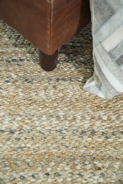 Hand Woven Brown Natural Jute and Wool Area Rug