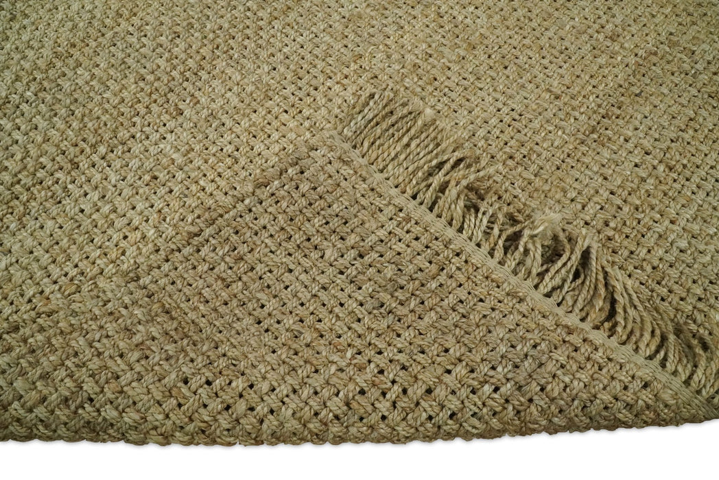 Hand Woven 100% Natural Fiber Brown Natural Jute Rug | JR007