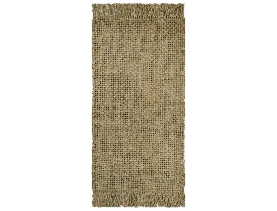 Hand Woven 100% Natural Fiber Brown Natural Jute Rug | JR007
