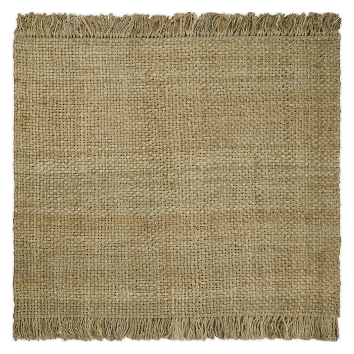 Hand Woven 100% Natural Fiber Brown Natural Jute Rug | JR007