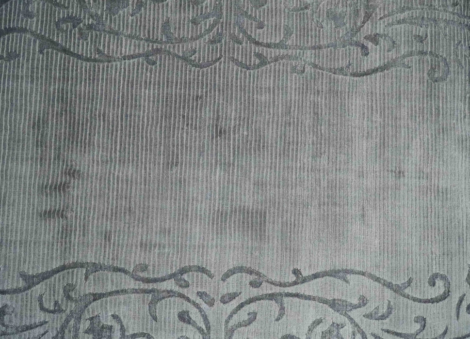 3x5 Hand Woven and Carved Silver and Gray Floral Art Silk Rug | KNT10