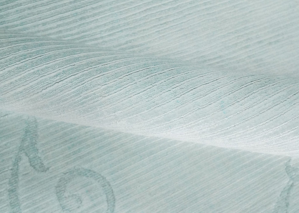 2.6x10 and 5x8 Hand Woven and Carved Silver and Gray Floral Art Silk Rug | KNT6