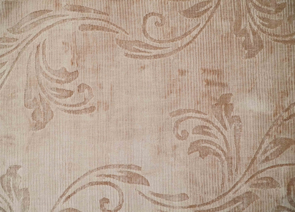 3x5 Hand Woven and Carved Beige and Peach Floral Art Silk Rug | KNT12