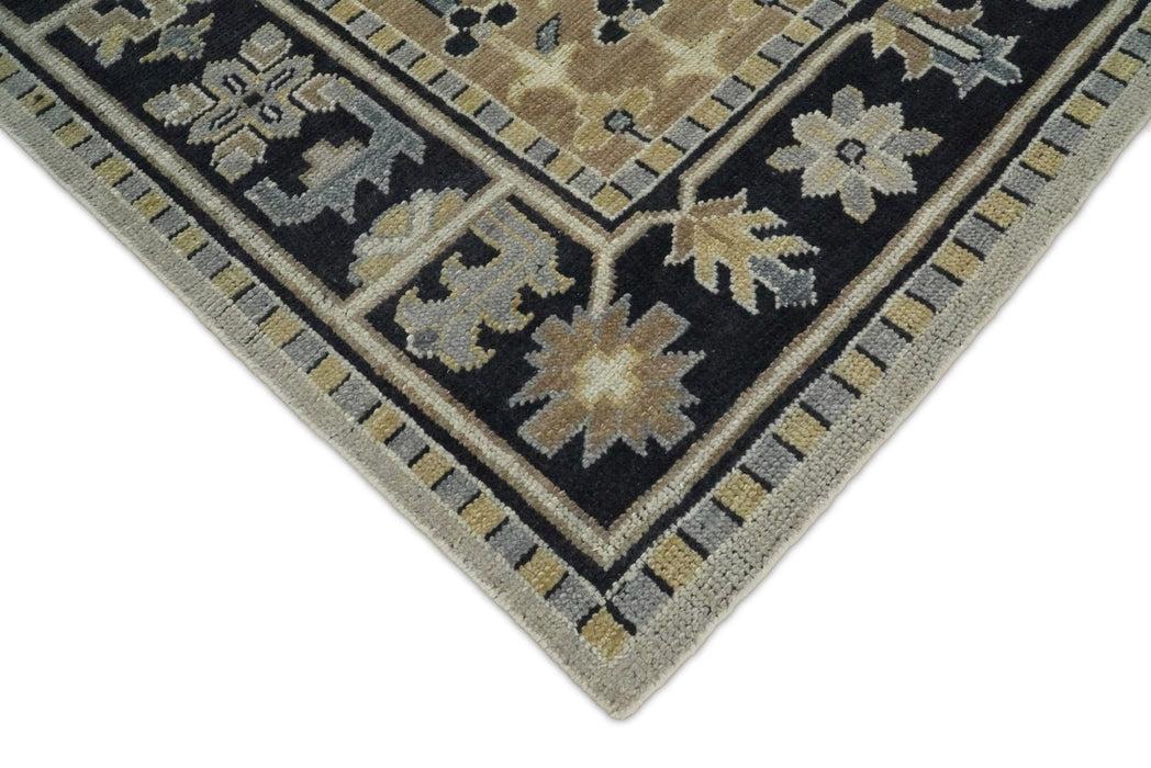 Vintage Distressed Hand Knotted Traditional Heriz Camel Custom Made wool Area Rug