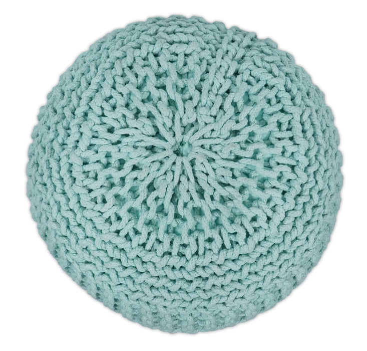 Handmade Aqua Macrame Pouf Ottoman - Footstool, Chair or Footrest | TRD113