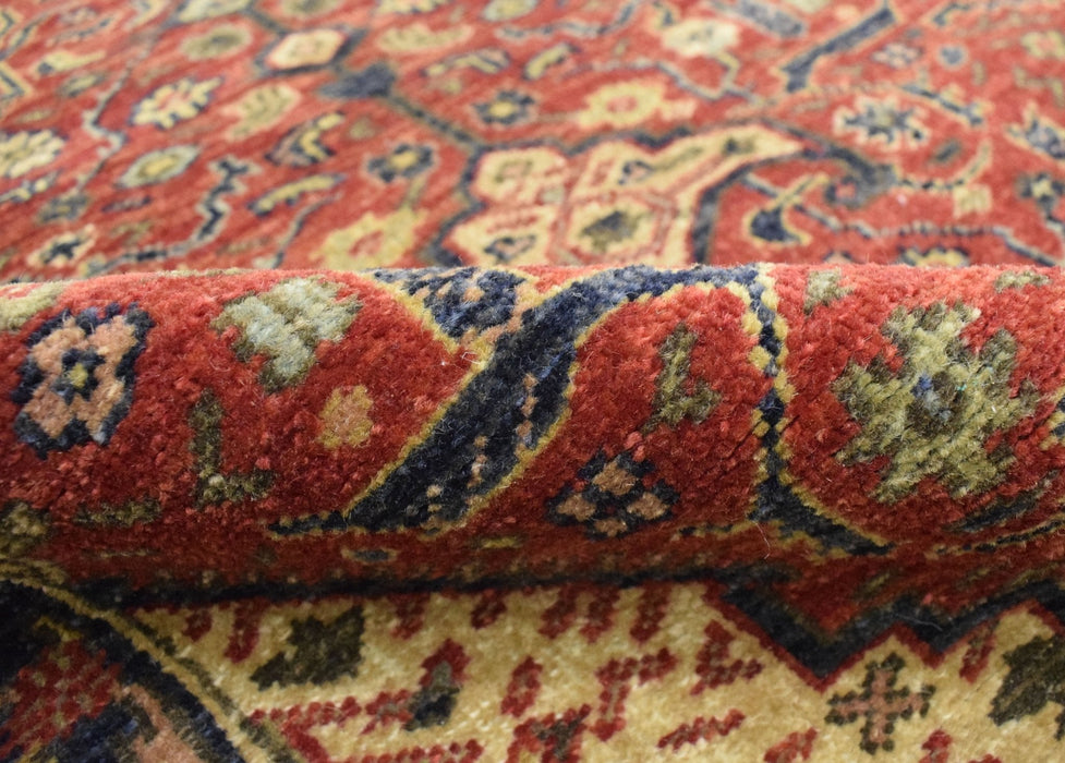 Handmade Rust and Blue Heriz Serapi Runner made with fine wool | SRP02