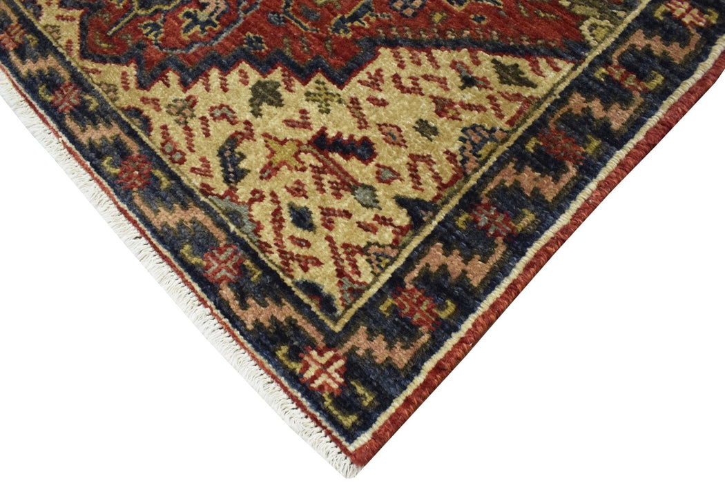 Handmade Rust and Blue Heriz Serapi Runner made with fine wool | SRP02