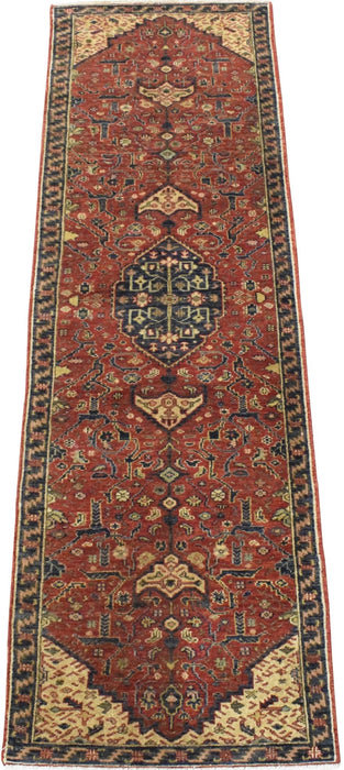 Handmade Rust and Blue Heriz Serapi Runner made with fine wool | SRP02