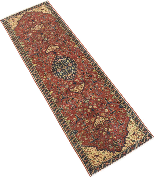 Handmade Rust and Blue Heriz Serapi Runner made with fine wool | SRP02