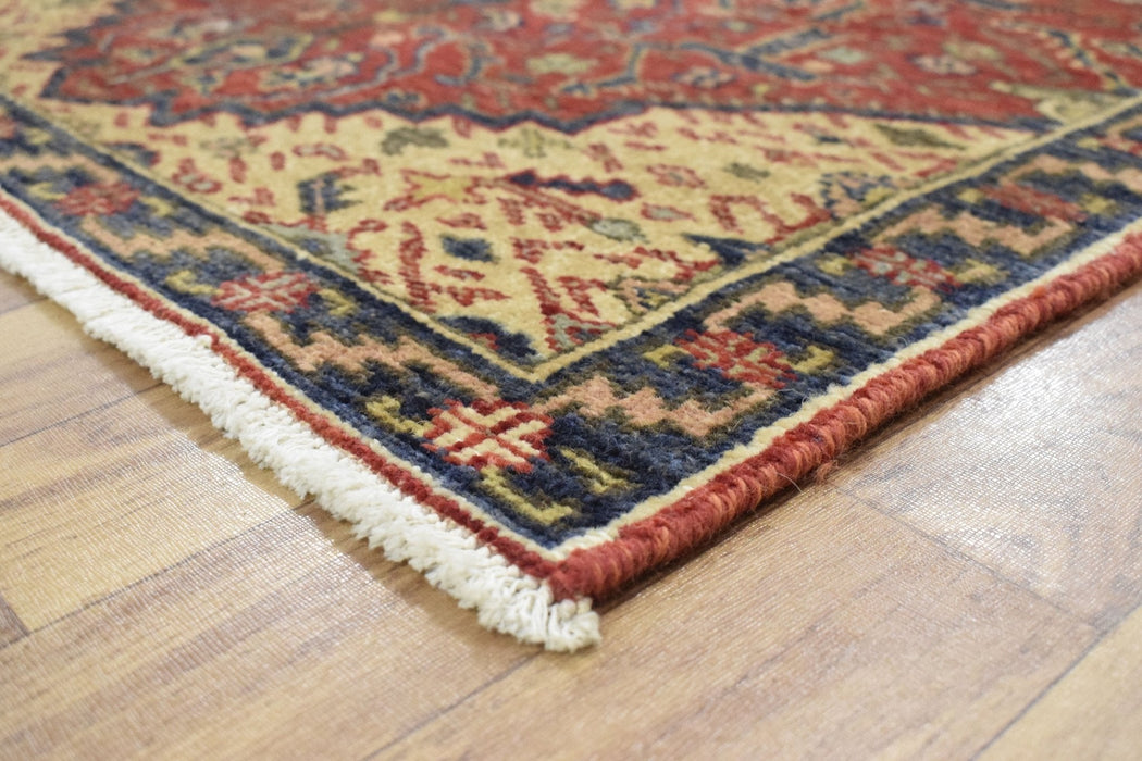 Handmade Rust and Blue Heriz Serapi Runner made with fine wool | SRP02