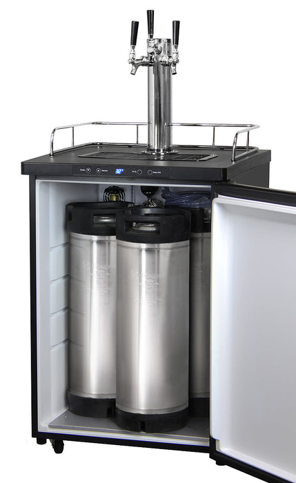 24" Wide Homebrew Triple Tap Stainless Steel Digital Kegerator