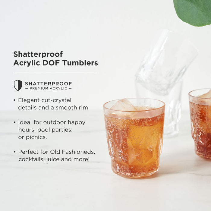 Shatterproof Acrylic Rocks Tumblers Set of 4