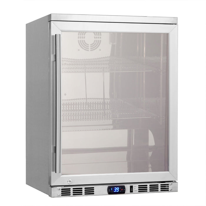 24 Inch Undercounter Beverage Cooler with Heating Glass Door