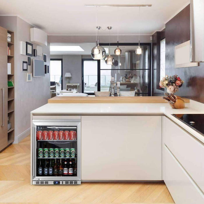 24 Inch Undercounter Beverage Cooler with Heating Glass Door