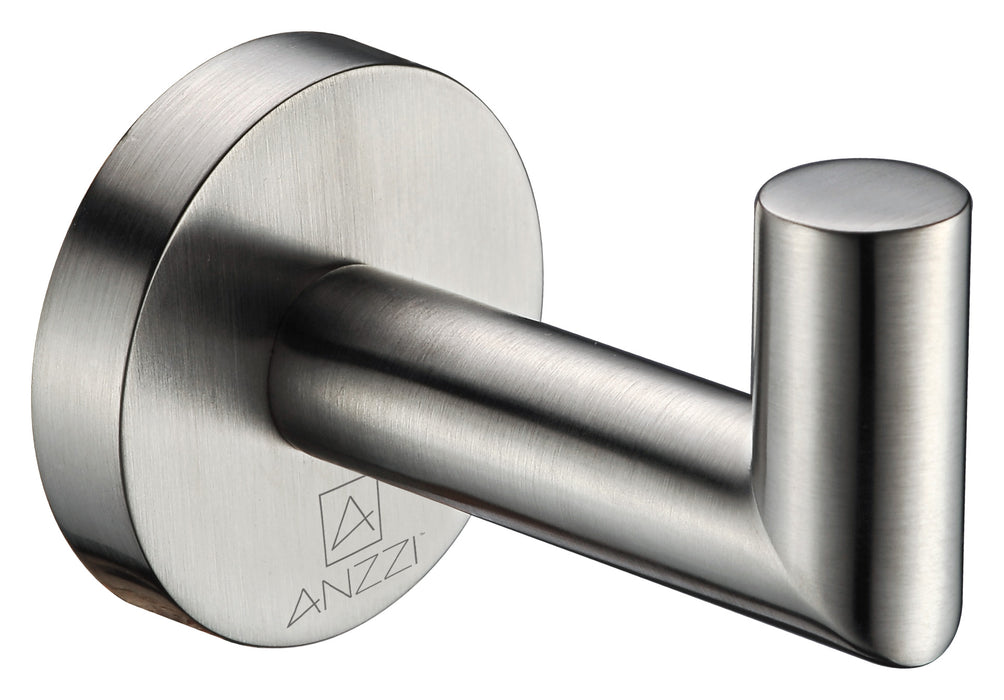 Caster 2 Series Single Robe Hook in Brushed Nickel