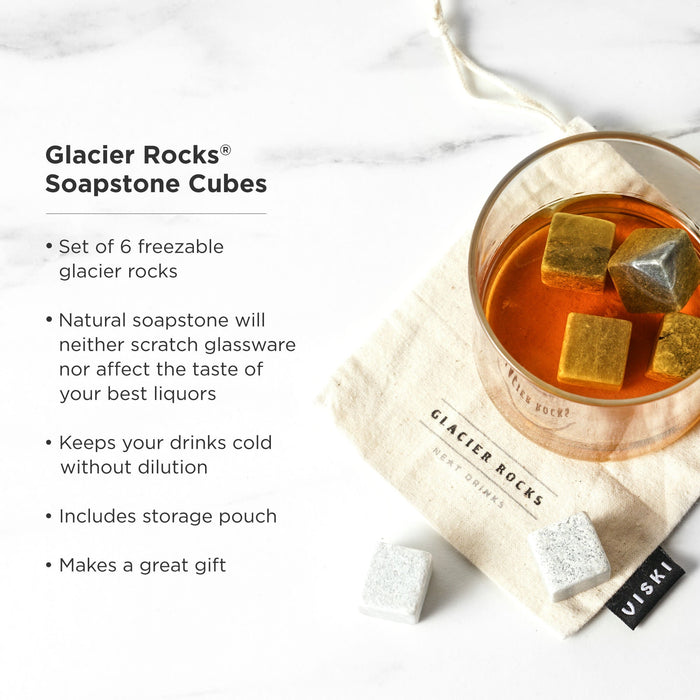 Glacier Rocks Soapstone Cube Set of 6