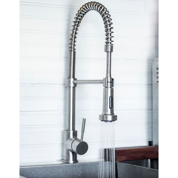 ZLINE Apollo Pull Down Spring Single Handle Kitchen Faucet in Brushed Nickel (APL-KF-BN)