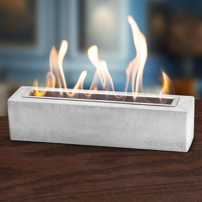 Houswise Vesper 15-Inch Rectangular Table Top Ethanol Fire Pit