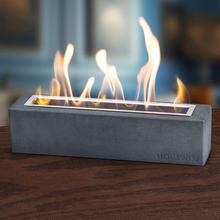 Houswise Vesper 15-Inch Rectangular Table Top Ethanol Fire Pit