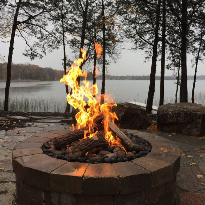 HPC Round Bowl Gas Fire Pit Insert with Hi/Lo Electronic Ignition and Standard Burner