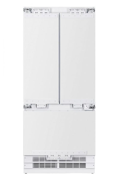 Hallman 36" Built-in French Door Refrigerator with 14 Cu.Ft. and Bottom Freezer 5.5 Cu.Ft. Contemporary European Design, Panel ready