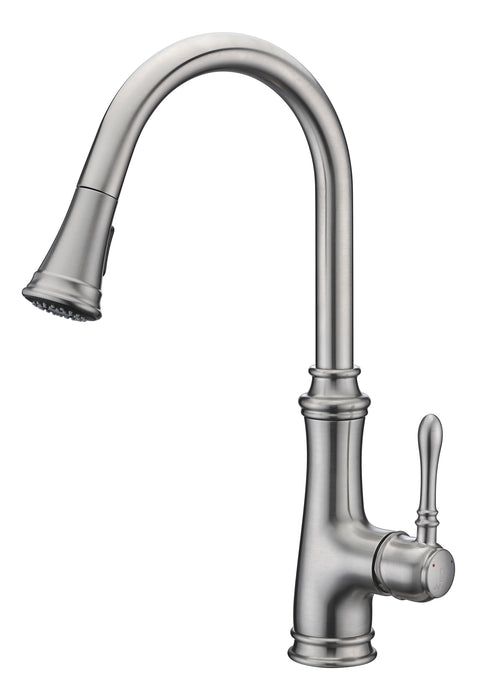 Luna Single Handle Pull-Down Sprayer Kitchen Faucet in Brushed Nickel