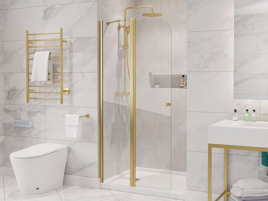 ANZZI Romance 72-in. x 33.5-in. Frameless Swinging Shower Door in Brushed Gold